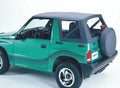 ~(11 lbs. 53X25X3)~ Replace-a-Top Fabric-only Soft Top Black Denim Geo/Suzuki 88-94 Tracker/Sidekick; No door skins included; Clear side and rear windows