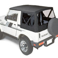 ~(12 lbs. 32X9X9)~ Replace-a-Top Fabric-only Soft Top Black Crush Suzuki 86-94 Samurai; No door skins included; Clear side and rear windows