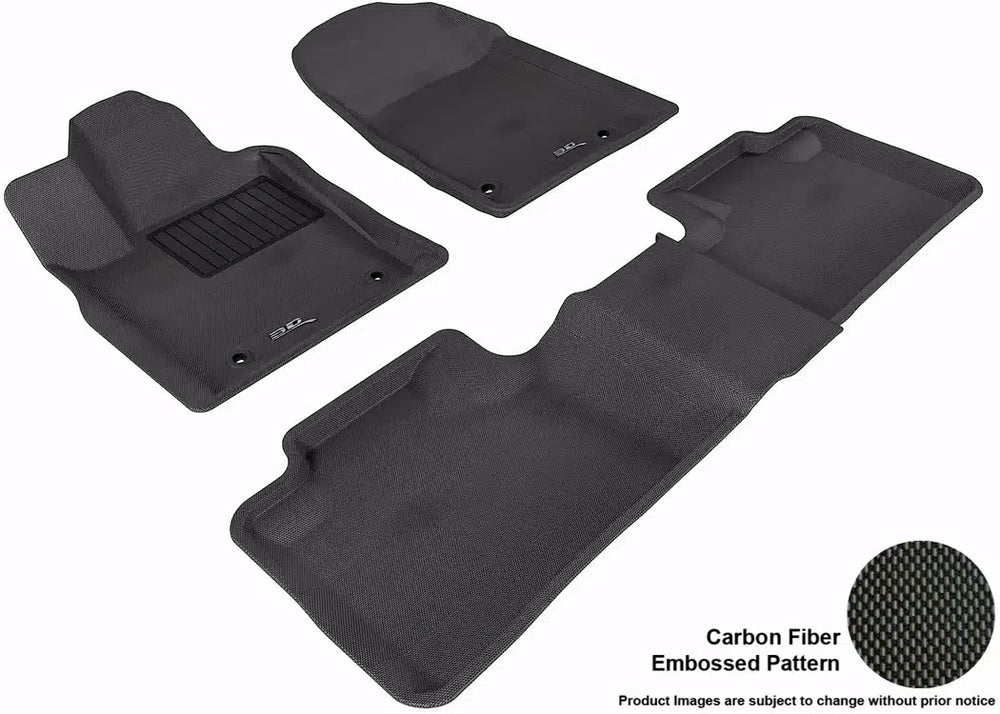 3D MAXpider 2012-2020 Dodge Durango Kagu 1st & 2nd Row Floormats - Black