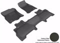 3D MAXpider 2007-2010 Ford Expedition Kagu 1st & 2nd Row Floormats - Black