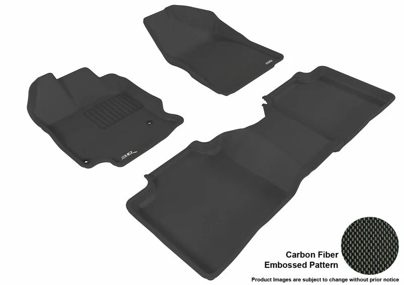 3D MAXpider 2009-2011 Toyota Venza Kagu 1st & 2nd Row Floormats - Black