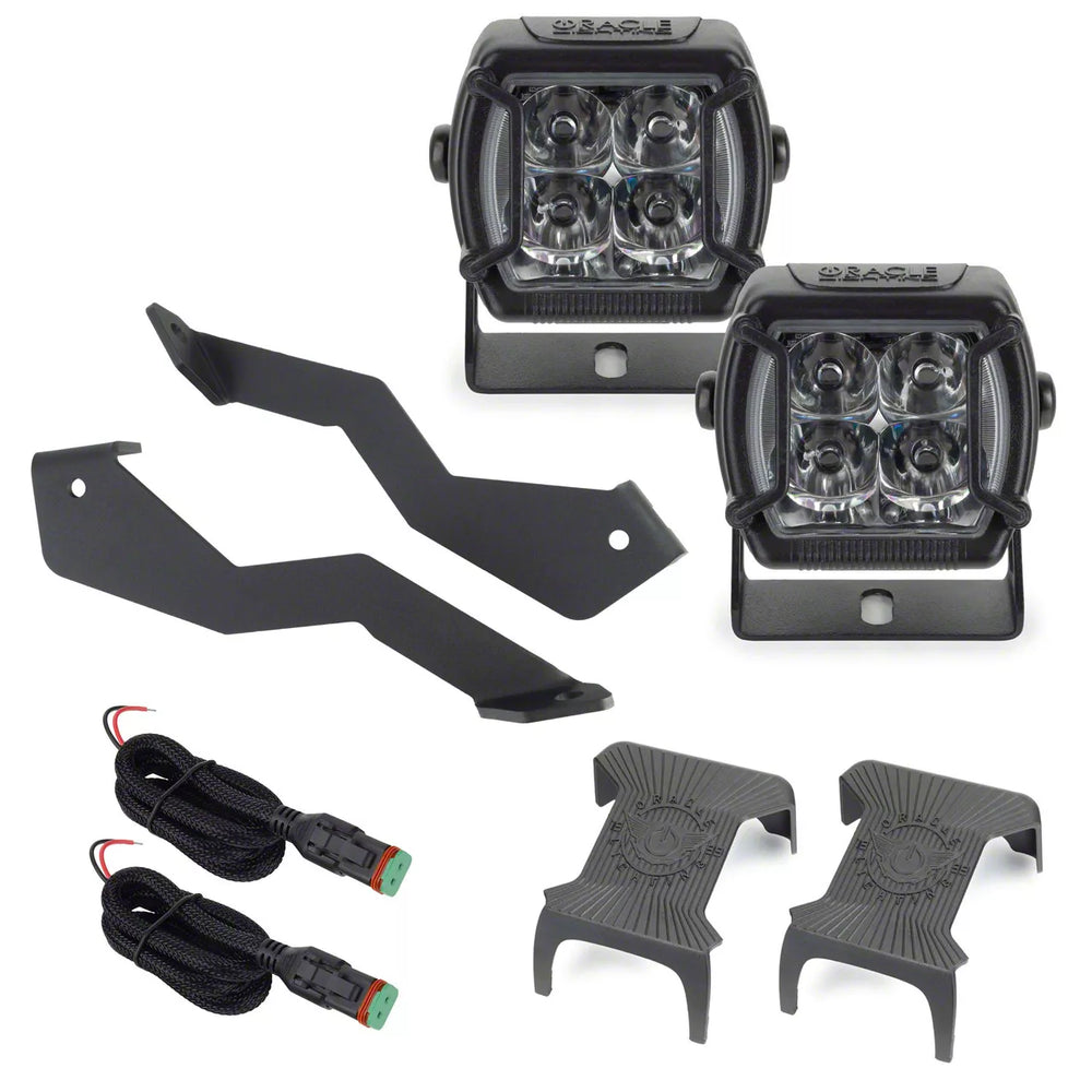 Oracle 04-14 Ford F-150 / Raptor A-Pillar Hood Mount Brackets w/ VEGA Series 4 Spotlights
