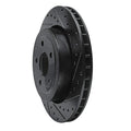 R1 06-10 Jeep Grand Cherokee Rear Right Drilled & Slotted Black Brake Rotor