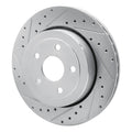 R1 06-10 Jeep Grand Cherokee Rear Left Drilled & Slotted Black Brake Rotor