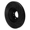 R1 93-97 BMW 850CI Front Left Drilled & Slotted Black Brake Rotor