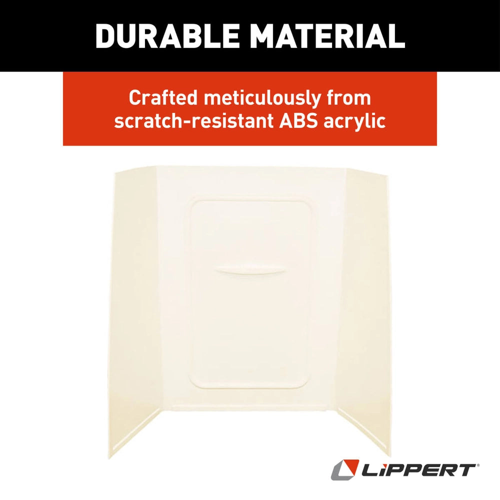 24IN X 38IN X 56IN BATHTUB & SHOWER PAN SURROUND; 1PIECE DESIGN; PICTURE FRAME FINISH PARCHMENT