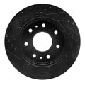 R1 09-09 Ford F-150 RWD Front Right Drilled & Slotted Black Brake Rotor