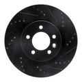 R1 05-09 Land Rover LR3 Front Right Drilled & Slotted Black Brake Rotor