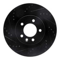 R1 05-09 Land Rover LR3 Front Left Drilled & Slotted Black Brake Rotor