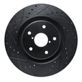 R1 20-25 Subaru WRX Front Left Drilled & Slotted Black Brake Rotor