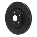 R1 20-25 Subaru WRX Front Left Drilled & Slotted Black Brake Rotor