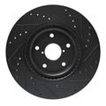 R1 20-25 Subaru WRX Front Left Drilled & Slotted Black Brake Rotor