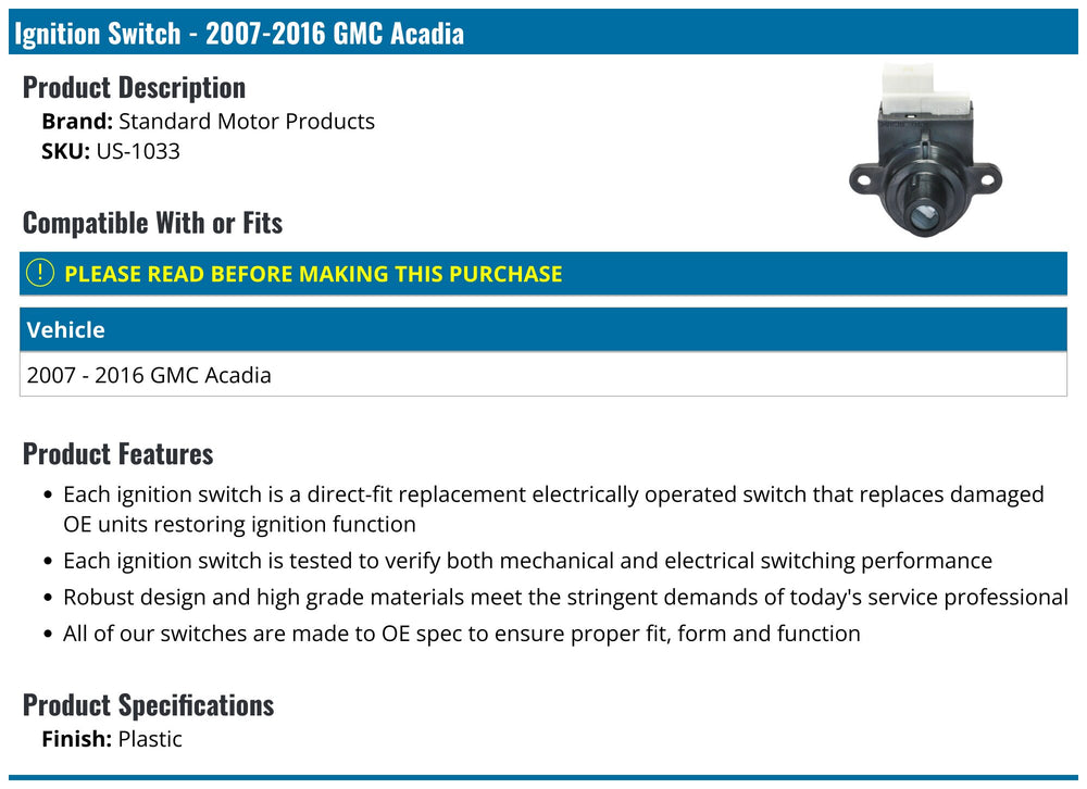 STANDARD IGN auto part