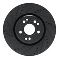 R1 94-02 Mercedes-Benz SL500 Right Front Drilled & Slotted Black Brake Rotor