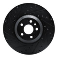 R1 20-25 Jaguar E-Pace Front Left Drilled & Slotted Black Brake Rotor