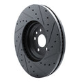 R1 20-25 Jaguar E-Pace Front Left Drilled & Slotted Black Brake Rotor
