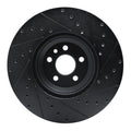 R1 20-25 Jaguar E-Pace Front Left Drilled & Slotted Black Brake Rotor