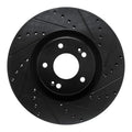 R1 2021-2025 Hyundai Santa Cruz Front Right Drilled & Slotted Black Brake Rotor