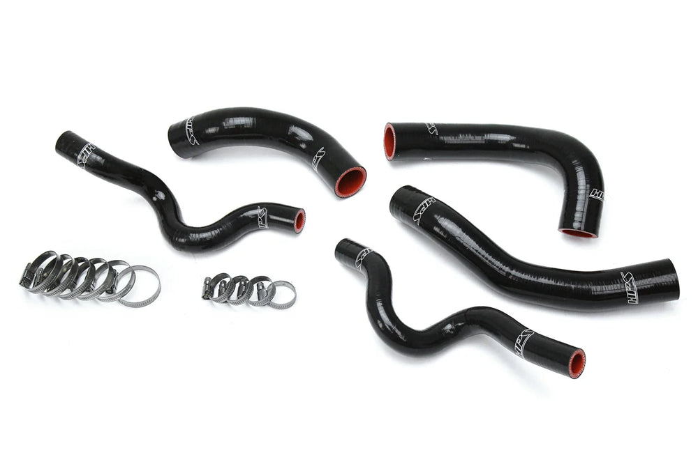 HPS Performance Reinforced Black Silicone Radiator Hose Kit Coolant for Hyundai 13-17 Veloster 1.6L Turbo