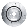 R1 Concepts Brake Rotor Drilled and Slotted Silver Fits Lexus GS