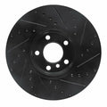 R1 07-19 BMW X6 Front Left Drilled & Slotted Black Brake Rotor