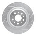 R1 2017-2025 Tesla Model 3 Rear Left Drilled & Slotted Black Brake Rotor