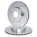 R1 84-85 Nissan 300ZX Front Drilled & Slotted Silver Brake Rotor Set