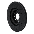 R1 2017-2025 Alfa Romeo Stelvio Front Right Drilled & Slotted Black Brake Rotor