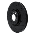 R1 2017-2025 Alfa Romeo Stelvio Front Right Drilled & Slotted Black Brake Rotor
