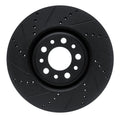 DFC 17-25 Alfa Romeo GIULIA Front Left Drilled & Slotted Black Brake Rotor