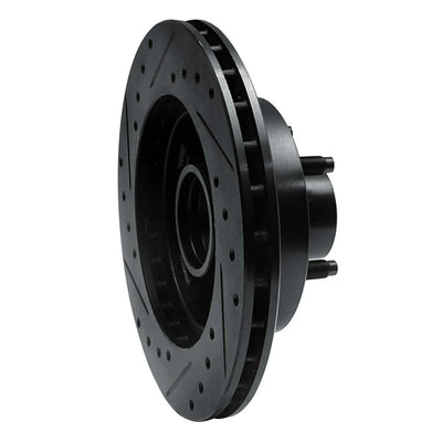 R1 86-92 Ford Bronco II Front Right Drilled & Slotted Black Brake Rotor