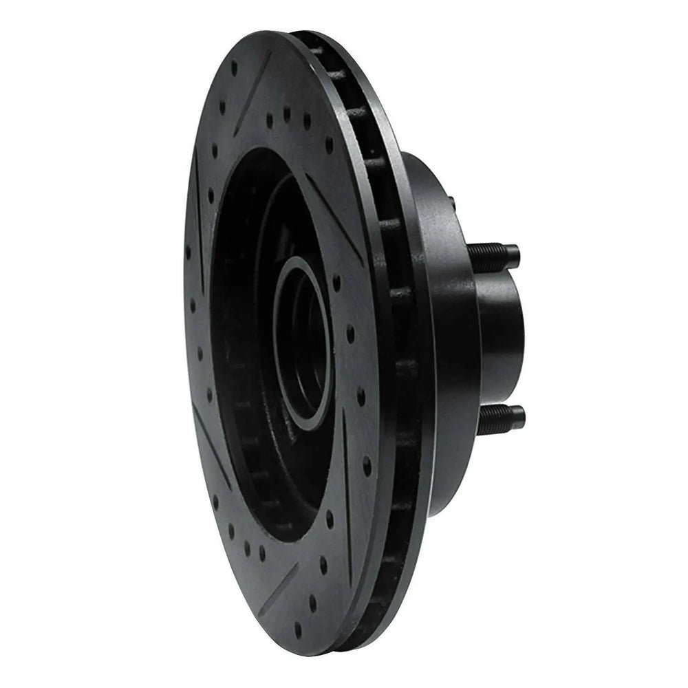 R1 86-92 Ford Bronco II Front Right Drilled & Slotted Black Brake Rotor