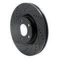 R1 07-15 Ford Edge Front Left Drilled & Slotted Black Brake Rotor