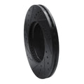 R1 13-25 Cadillac CT4 Front Right Drilled & Slotted Black Brake Rotor