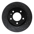 R1 87-88 BMW M6 Front Right Drilled & Slotted Black Brake Rotor