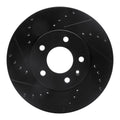 R1 13-25 Cadillac ATS Front Left Drilled & Slotted Black Brake Rotor