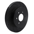 R1 03-04 Dodge Dakota 4WD Front Right Drilled & Slotted Black Brake Rotor