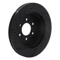 R1 03-04 Dodge Dakota 4WD Front Right Drilled & Slotted Black Brake Rotor