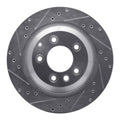 DFC 05-18 Porsche Cayenne Rear Left Drilled & Slotted Silver Brake Rotor