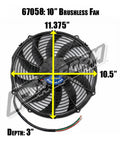 Brushless Electric Fan 10in S-Blade Pusher