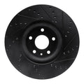 R1 13-20 Ford Fusion Front Left Drilled Black Brake Rotor