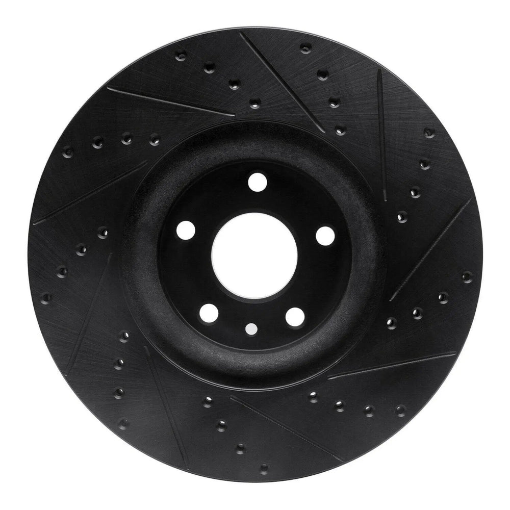 R1 13-20 Ford Fusion Front Left Drilled Black Brake Rotor