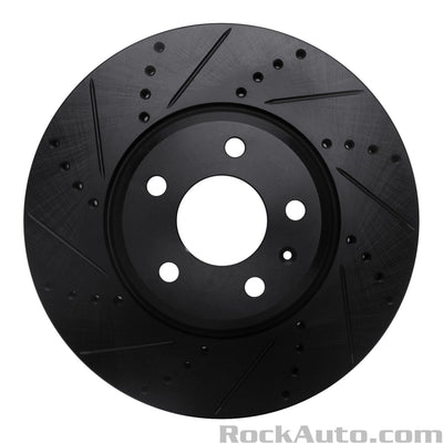 R1 08-25 Audi A4 (Mexico) Front Left Drilled & Slotted Black Brake Rotor