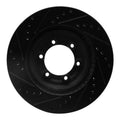R1 12-18 Chevrolet Colorado Front Right Drilled & Slotted Black Brake Rotor