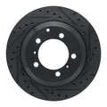 R1 -23 Porsche Cayenne Rear Right Drilled & Slotted Black Brake Rotor