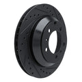 R1 -23 Porsche Cayenne Rear Right Drilled & Slotted Black Brake Rotor