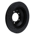 R1 -23 Porsche Cayenne Rear Right Drilled & Slotted Black Brake Rotor