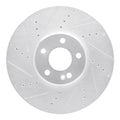 R1 17-21 Honda CLARITY Front Left Drilled & Slotted Silver Brake Rotor