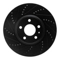 R1 08-12 Audi A4 FWD Front Left Drilled Black Brake Rotor