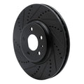 R1 08-12 Audi A4 FWD Front Left Drilled Black Brake Rotor